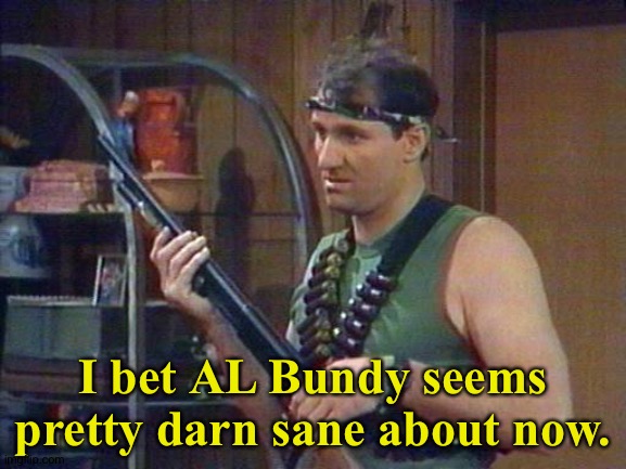 I bet AL Bundy seems pretty darn sane about now. | made w/ Imgflip meme maker