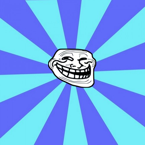 High Quality troll face with blue background Blank Meme Template