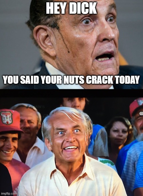 Image tagged in guiliani hair dye,caddyshack we're waiting Imgflip