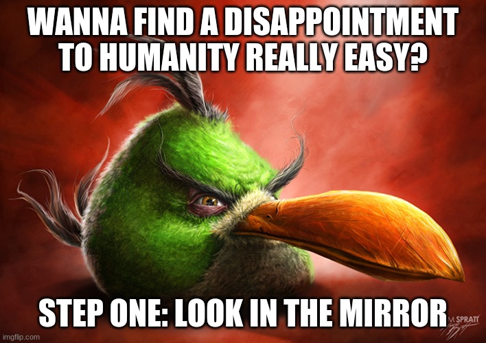 Kids every time someone counters their well made insult: | WANNA FIND A DISAPPOINTMENT TO HUMANITY REALLY EASY? STEP ONE: LOOK IN THE MIRROR | image tagged in memes,pokemon | made w/ Imgflip meme maker
