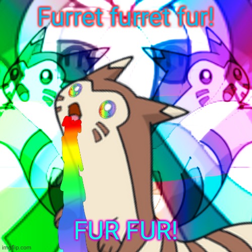 Furret on Acid | Furret furret fur! FUR FUR! | image tagged in furret on acid | made w/ Imgflip meme maker