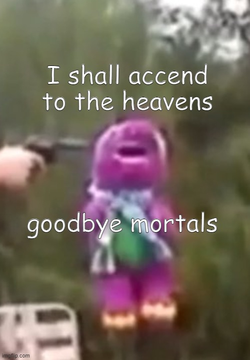 I shall accend to the heavens, goodbye mortals Blank Meme Template