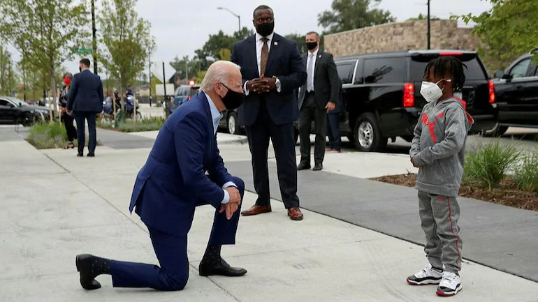 biden kneels Blank Meme Template