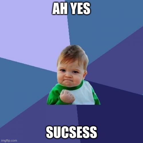 Success Kid Meme | AH YES; SUCSESS | image tagged in memes,success kid | made w/ Imgflip meme maker