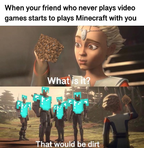 Omega, that's dirt | image tagged in star wars,minecraft | made w/ Imgflip meme maker