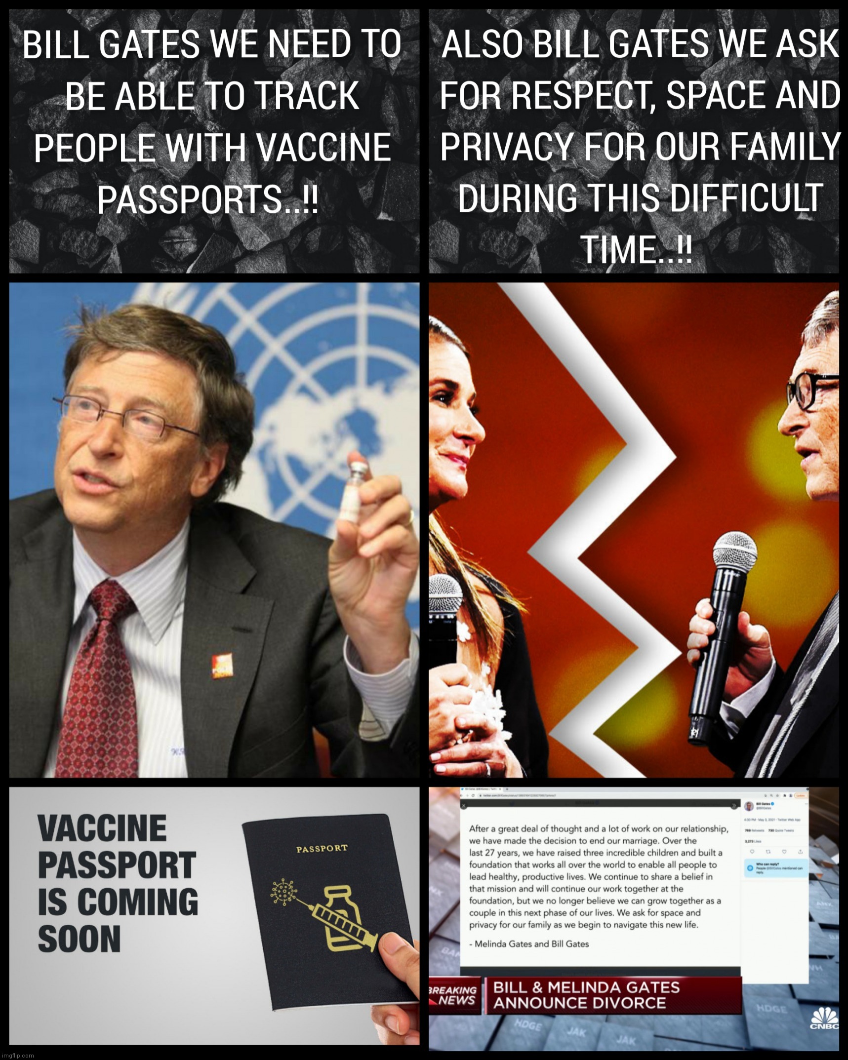 HYPOCRITE ASKS FOR RESPECT, SPACE AND PRIVACY FOR OUR FAMILY DURING THIS DIFFICULT TIME..!! | image tagged in hypocrite,bill gates,covid-19,vaccines,diversity,memes | made w/ Imgflip meme maker