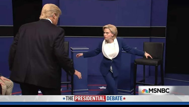 SNL trump and Hillary fight Blank Meme Template