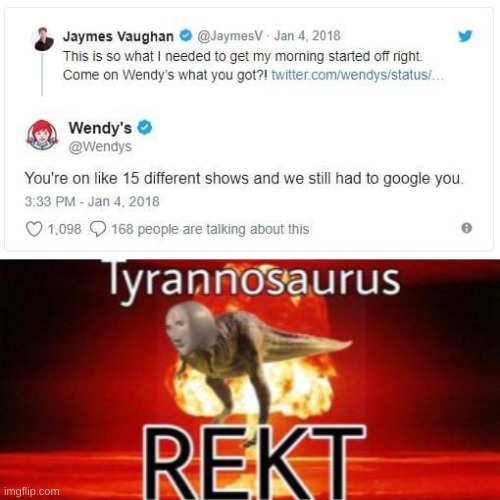 Wendys is savage! | image tagged in funny,fun,roast,wendy's | made w/ Imgflip meme maker