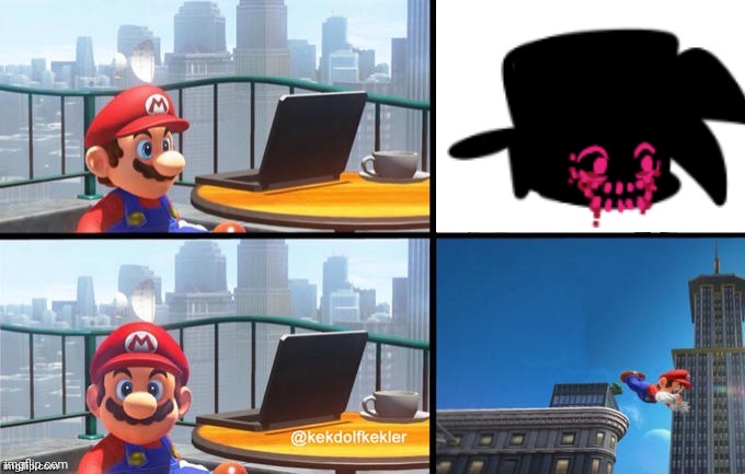 AAAAA | image tagged in mario jumps off of a building | made w/ Imgflip meme maker