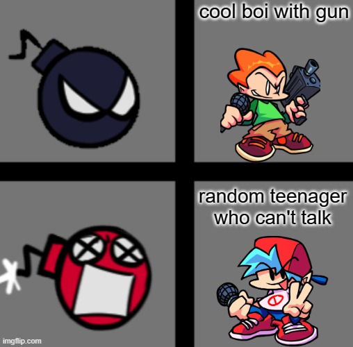 Mad Whitty | cool boi with gun; random teenager who can't talk | image tagged in mad whitty,boyfriend,pico,cool boi with gun,random teenager who can't talk | made w/ Imgflip meme maker