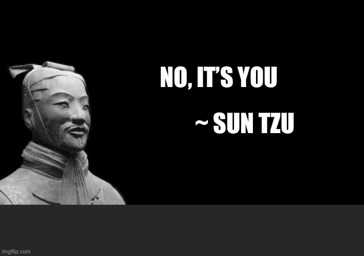 Sun Tzu | NO, IT’S YOU; ~ SUN TZU | image tagged in sun tzu | made w/ Imgflip meme maker