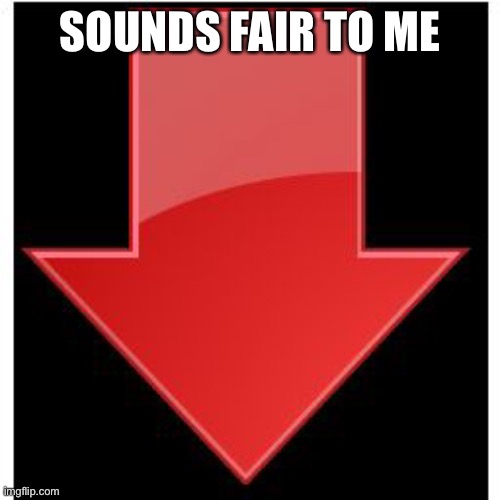 SOUNDS FAIR TO ME | image tagged in downvotes | made w/ Imgflip meme maker