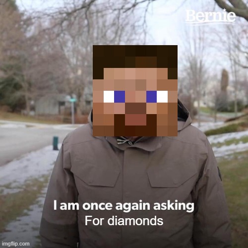 Bernie I Am Once Again Asking For Your Support | For diamonds | image tagged in memes,bernie i am once again asking for your support | made w/ Imgflip meme maker