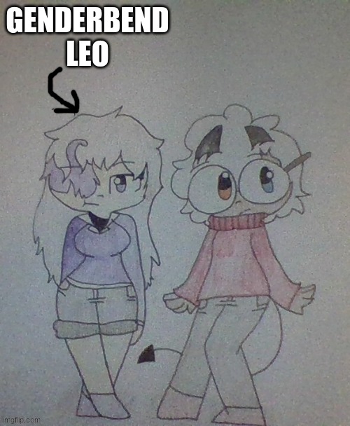 genderbend | GENDERBEND LEO | image tagged in genderbend | made w/ Imgflip meme maker