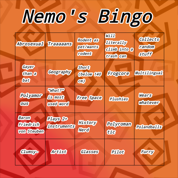 High Quality Nemo's Bingo Blank Meme Template