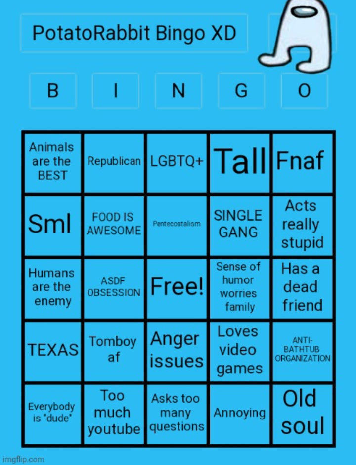 High Quality PotatoRabbit bingo (slightly updated) Blank Meme Template