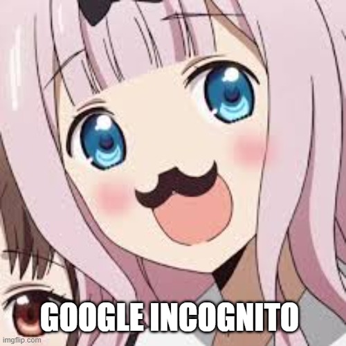 ingognito chika | GOOGLE INCOGNITO | image tagged in chika,waifu,anime meme,browser history | made w/ Imgflip meme maker
