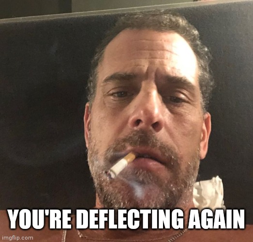 Hunter Biden | YOU'RE DEFLECTING AGAIN | image tagged in hunter biden | made w/ Imgflip meme maker