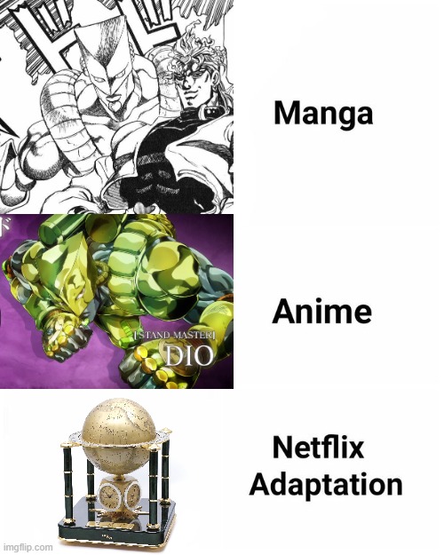 ZA WARUDO! | image tagged in za warudo,the world,jojo's bizarre adventure,dio,manga anime netflix adaption | made w/ Imgflip meme maker