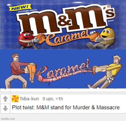 The image didn't scares me because i know what M&M really stand for -  Imgflip