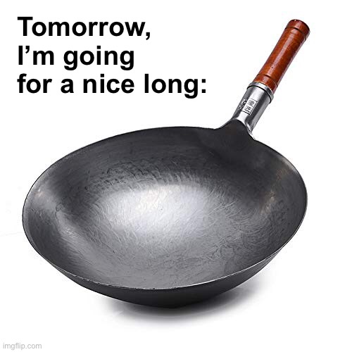 Walk | Tomorrow, I’m going for a nice long: | image tagged in funny memes,eyeroll,bad jokes | made w/ Imgflip meme maker