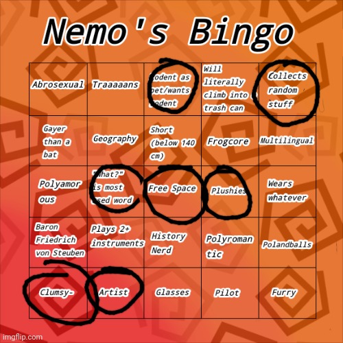 ......I Have No Idea What To Call This | image tagged in nemo's bingo,not my template | made w/ Imgflip meme maker