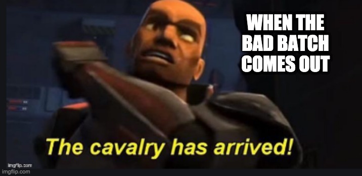 The Calvary Has Arrived | WHEN THE BAD BATCH COMES OUT | image tagged in the calvary has arrived | made w/ Imgflip meme maker