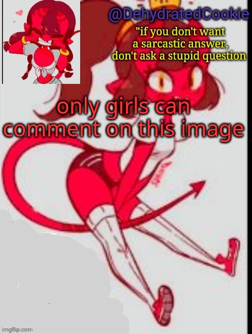 Meru announcement template | only girls can comment on this image | image tagged in meru announcement template | made w/ Imgflip meme maker