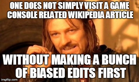 Console-Related Wikipedia Articles | image tagged in memes,one does not simply | made w/ Imgflip meme maker