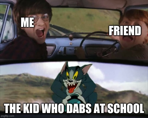 Harry Potter Train | FRIEND; ME; THE KID WHO DABS AT SCHOOL | image tagged in harry potter train | made w/ Imgflip meme maker