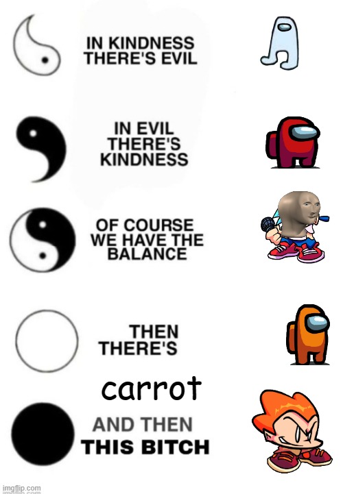 ran out of ideas so i posted this | carrot | image tagged in yin and yang | made w/ Imgflip meme maker
