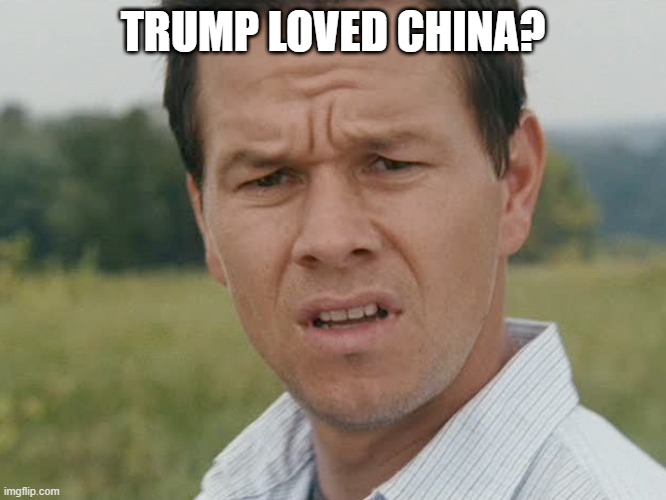 Huh  | TRUMP LOVED CHINA? | image tagged in huh | made w/ Imgflip meme maker