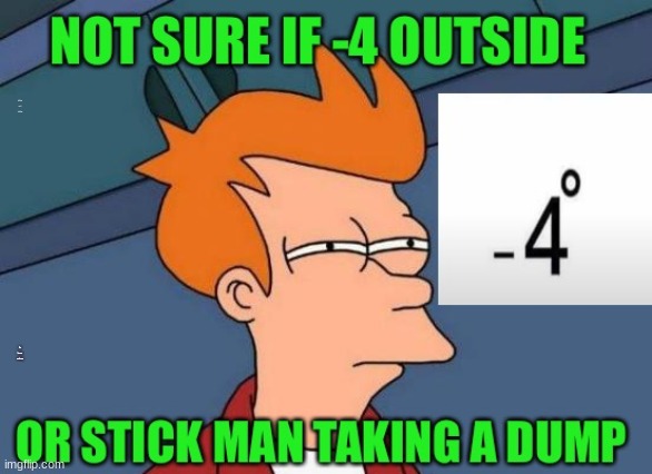 NOT SURE IF IT IS -4 OUTSIDE; OR A STINK MAN TAKING A DUMP | made w/ Imgflip meme maker