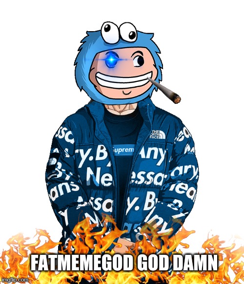 go to sockfor1 and fatmemegod | FATMEMEGOD GOD DAMN | image tagged in cool cat stroll | made w/ Imgflip meme maker