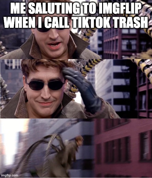 Salute | ME SALUTING TO IMGFLIP WHEN I CALL TIKTOK TRASH | image tagged in salute | made w/ Imgflip meme maker