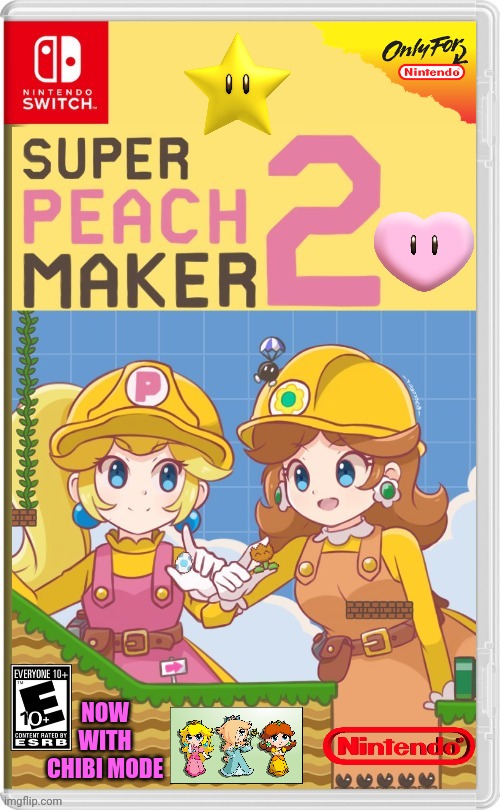 PEACH MAKER 2 | NOW WITH CHIBI MODE | image tagged in super mario bros,princess peach,daisy,nintendo switch,fake switch games | made w/ Imgflip meme maker