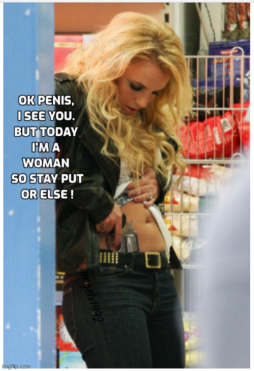 image tagged in guns,crossdresser,lgbtq,penis,vagina,britney spears | made w/ Imgflip meme maker