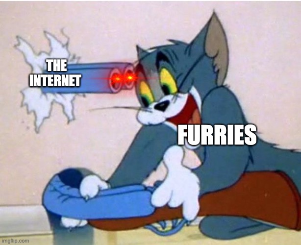 Tom and Jerry | THE INTERNET; FURRIES | image tagged in tom and jerry | made w/ Imgflip meme maker