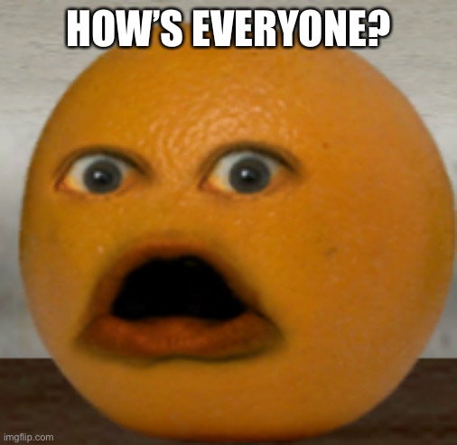 Shocked Orange | HOW’S EVERYONE? | image tagged in shocked orange | made w/ Imgflip meme maker