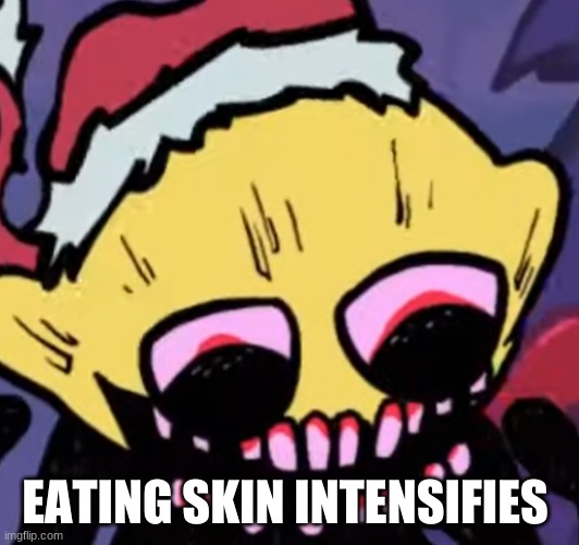 Lemon Demon | EATING SKIN INTENSIFIES | image tagged in lemon demon | made w/ Imgflip meme maker