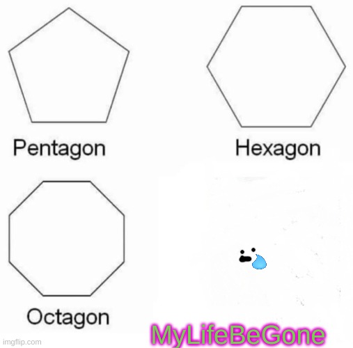 Bye bye life. | MyLifeBeGone | image tagged in memes,pentagon hexagon octagon | made w/ Imgflip meme maker