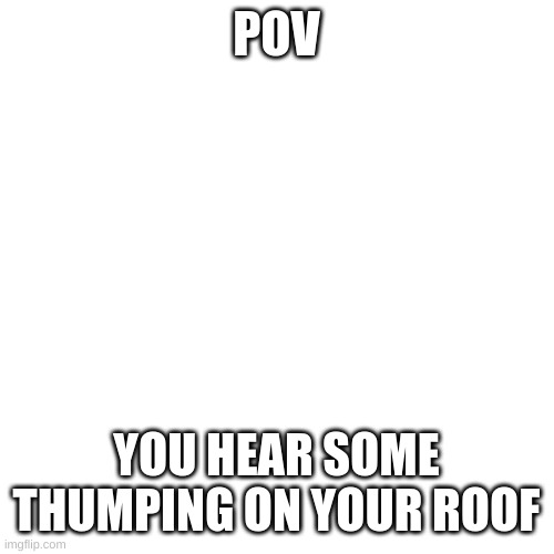 Survived assassination rp idk the person doesnt have to | POV; YOU HEAR SOME THUMPING ON YOUR ROOF | made w/ Imgflip meme maker