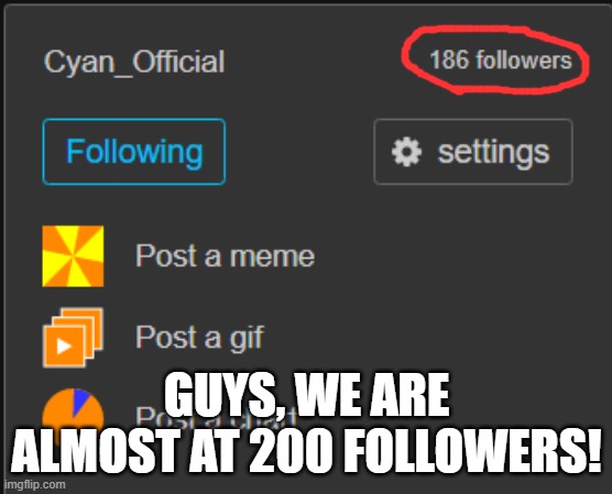GUYS, WE ARE ALMOST AT 200 FOLLOWERS! | made w/ Imgflip meme maker