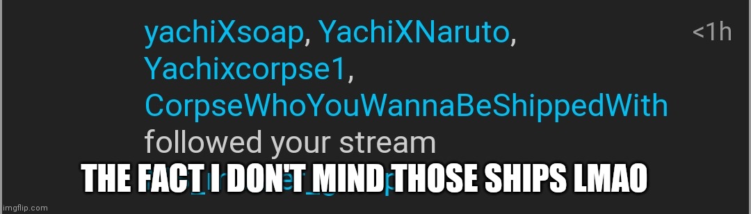 THE FACT I DON'T MIND THOSE SHIPS LMAO | made w/ Imgflip meme maker
