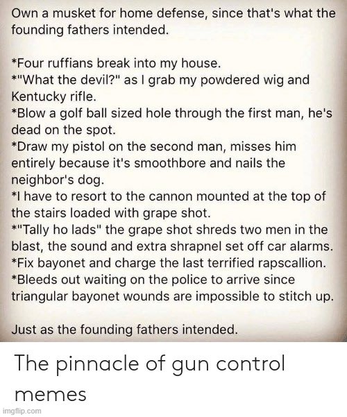 The pinnacle of gun control memes | image tagged in funny,guns,colonialism,founding fathers,meme | made w/ Imgflip meme maker