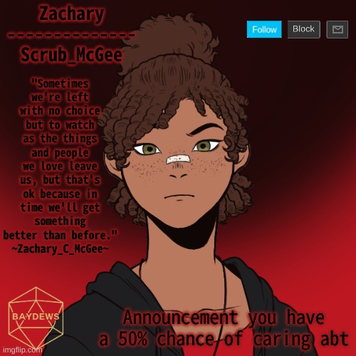 Announcement you have a 50% chance of caring abt | made w/ Imgflip meme maker