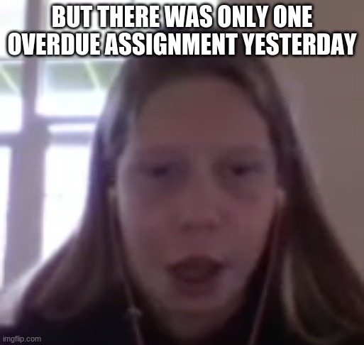 Wait but there was only one yesterday | BUT THERE WAS ONLY ONE OVERDUE ASSIGNMENT YESTERDAY | image tagged in you froze | made w/ Imgflip meme maker