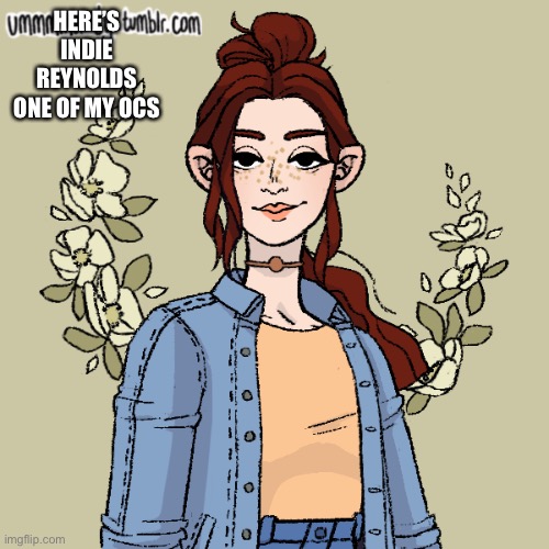 This is my first post on here | HERE’S INDIE REYNOLDS ONE OF MY OCS | made w/ Imgflip meme maker