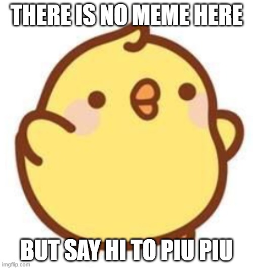 Piu Piu hopes your experience on IMGFLIP today is very good... | THERE IS NO MEME HERE; BUT SAY HI TO PIU PIU | image tagged in molang,anime,animals,funny animals,memes,funny memes | made w/ Imgflip meme maker