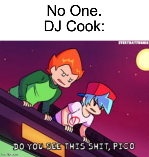 Fnf do you see this shit | No One.
DJ Cook: | image tagged in fnf do you see this shit,fnf | made w/ Imgflip meme maker